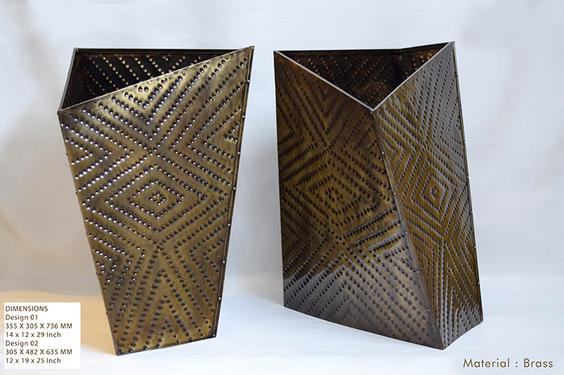 High Rise Planter - Brass by Sahil & Sarthak